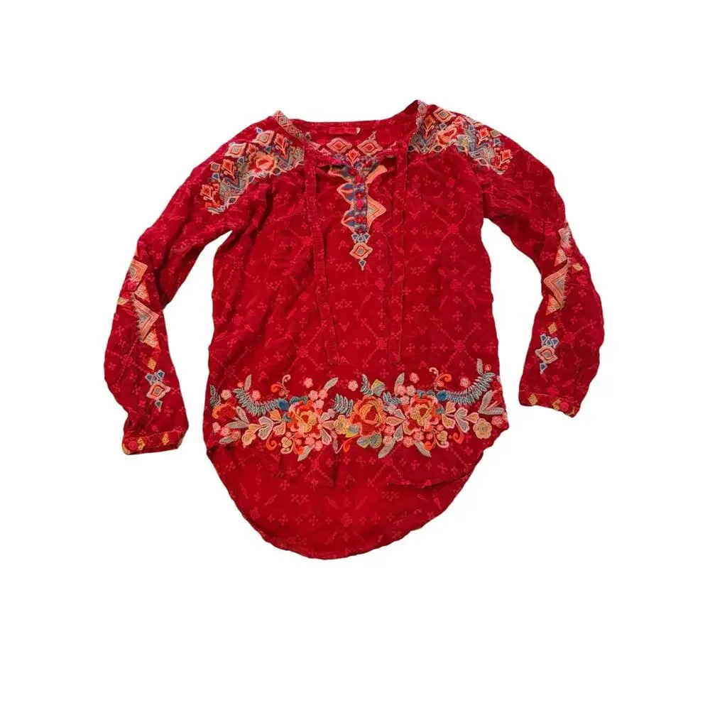Johnny Was Embroidered Boho Blouse - Picture 2 of 5